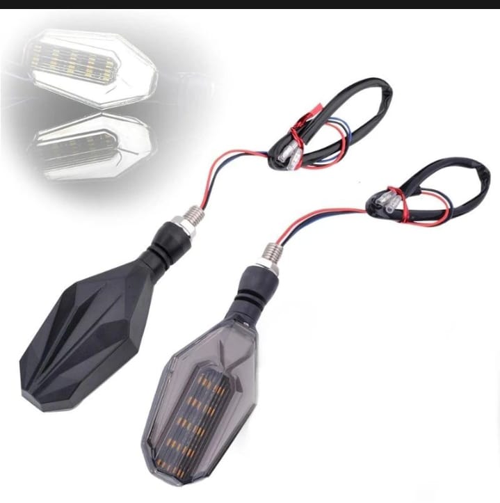 2Pcs Motorbike Universal LED Indicator With  DRL And Yellow Parking Light For all bikes (Random Color)