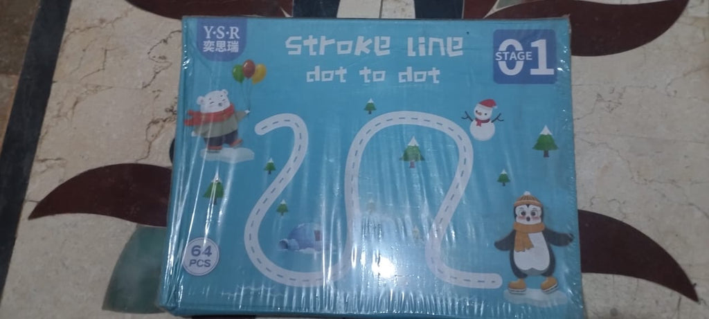 (A size Dubai imported )Stroke Line dot to dot Magical Tracing Workbook For Kids | Student Learning Book (64 pages stage 1 )