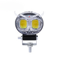 Pack of 1 Owl Fog Light for Bikes metal body  - 8 Working Modes LED Motorcycle Fog Headlights with Multicolor DRL, Universal Fitment, and Auxiliary Spotlights - red