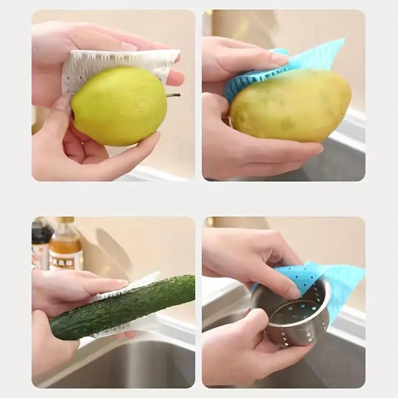 Multifunctional Soft Silicone Brush | Multipurpose vegetable peeler | Home Cleaning Brush | fruit and vegetable cleaning brush (pack of 2) (Random color)