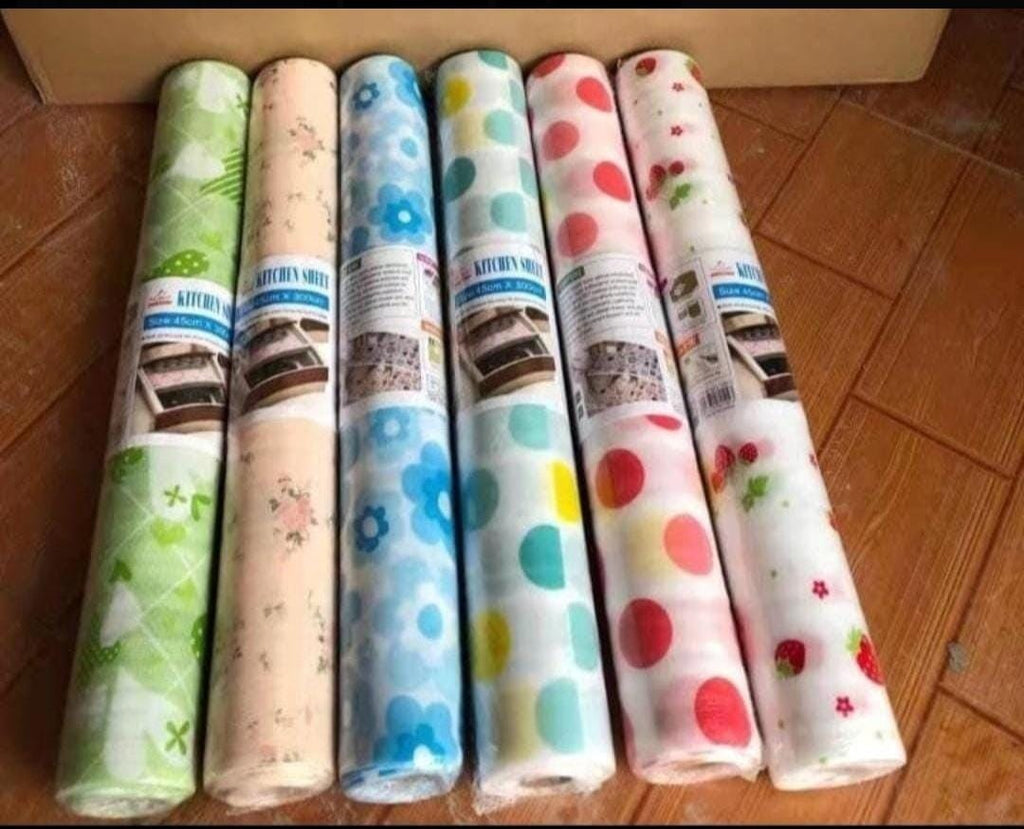 Non Slip Kitchen Printing Antibacterial Cabinet Plastic Foam Household Wardrobe Moisture Drawer mat Shelf Sheets (45?200) (random color)