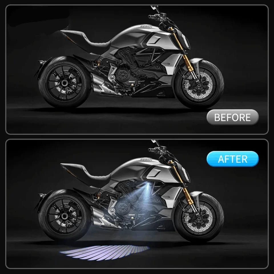 Bluetooth control angel wing light multicolor for all bikes and car uneversa