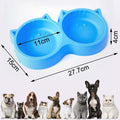 Cat Shaped Double food bowl Pet Plastic – photo 1