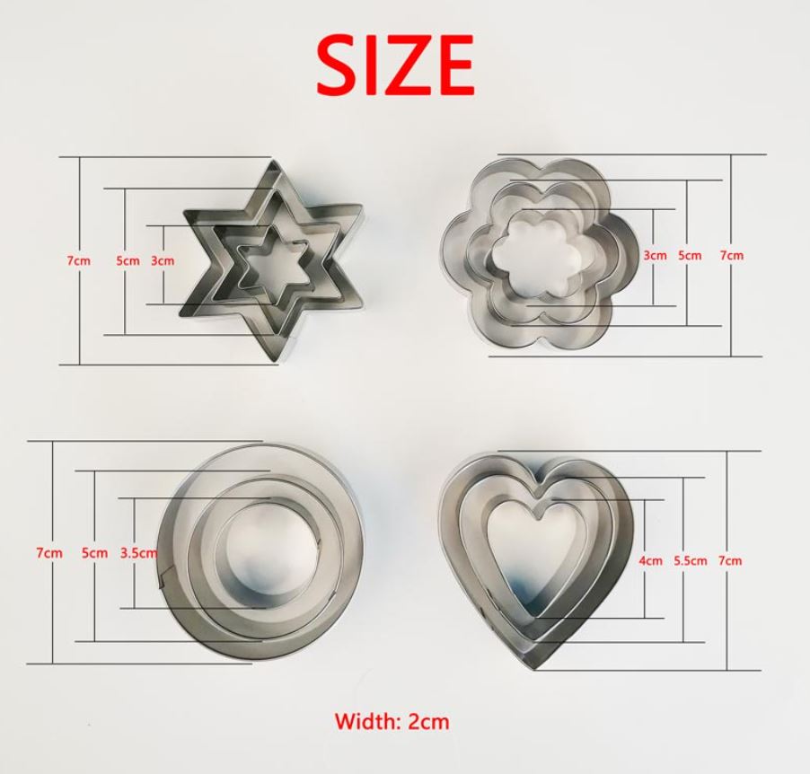 12-Piece Stainless Steel Cookie Cutter Set �DIY Baking Molds in Star, Heart &amp; Various Shapes �Multi-Purpose Kitchen Tools for Cookies, Cakes, Fried Eggs &amp; More