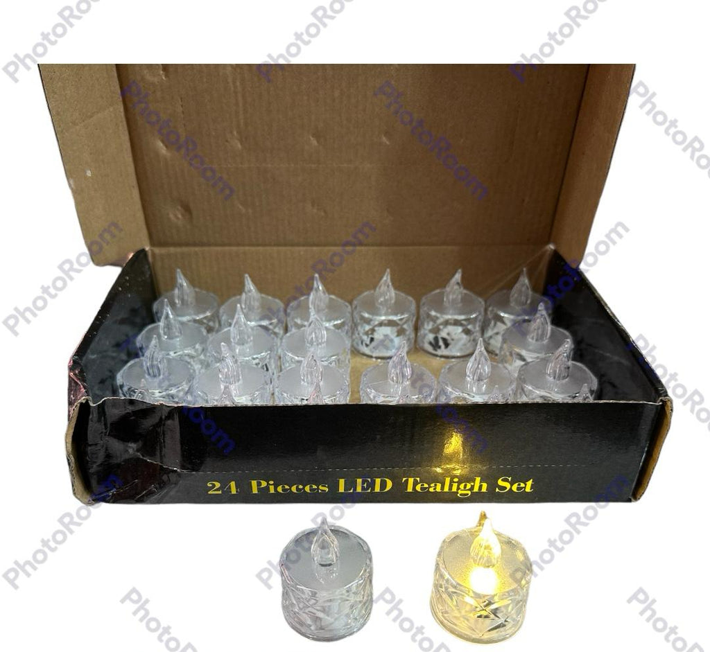 Pack of 24 Warm White Flameless Led Tealight Candle Decorative Battery Operated Tea Lights