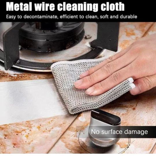 Durable Wire Dish Washing Cleaning Cloth �Heavy-Duty Scrubbing Rugs for Kitchen Dishes, Utensils &amp; Cookware - Pack Of 10