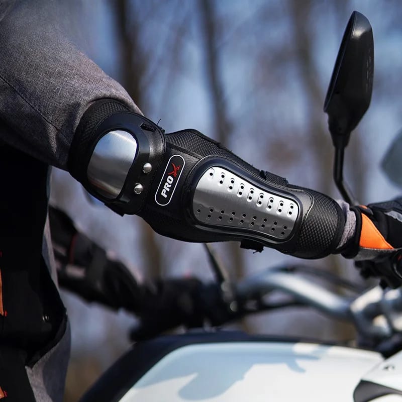 Motorcycle Elbow Pads for Men Stainless Steel Off-road Locomotive Protective Gear Anti-fall Riding Equipment (4 pcs)