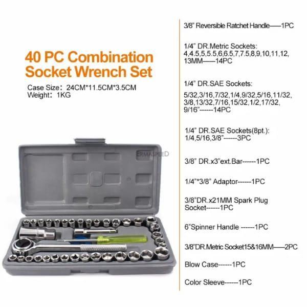 40pcs Aiwa Socket Wrench  Tool Kit &amp; Screwdriver And Socket Set