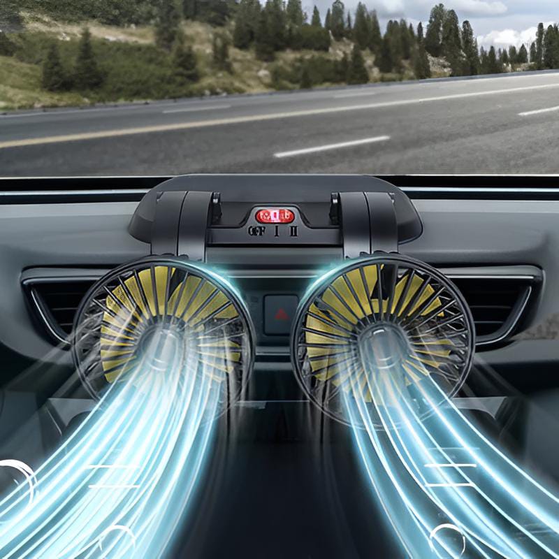 12v Car Dashboard cooling fan, dual head fan 360 degree rotation Fan for Cars
