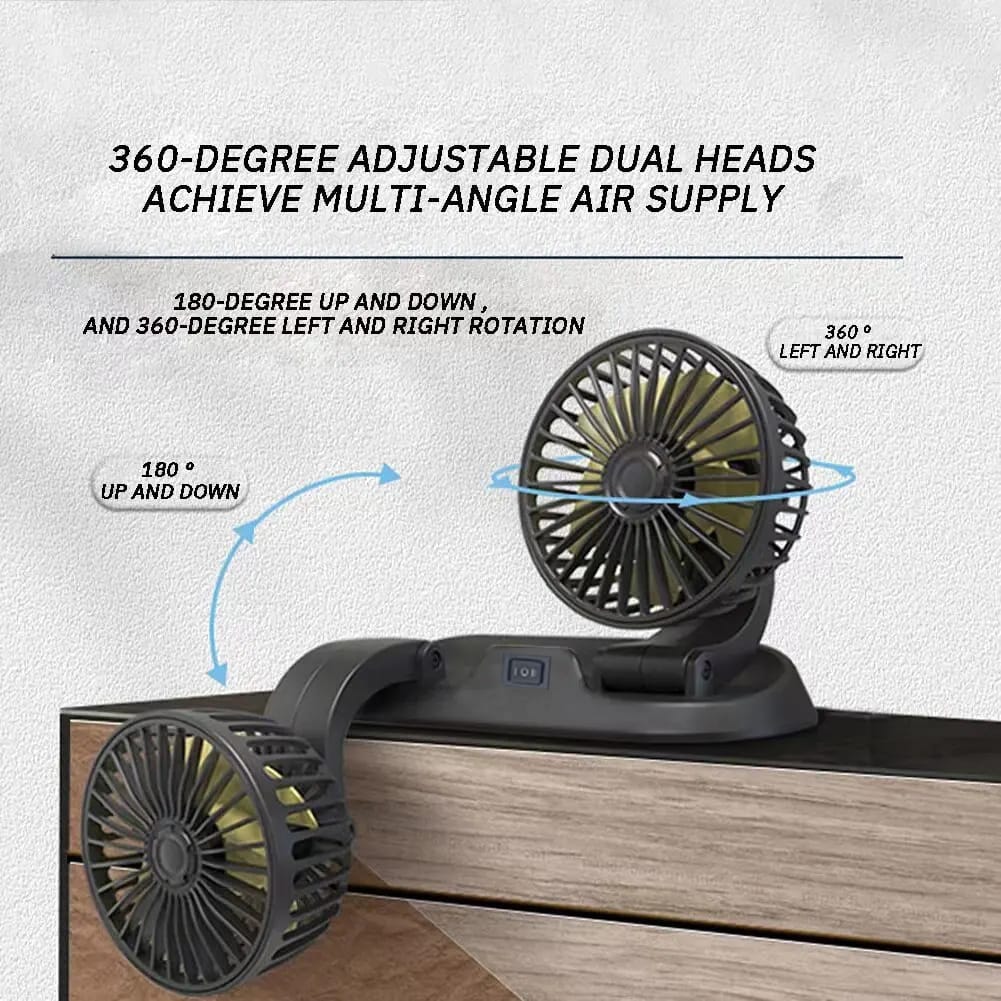 12v Car Dashboard cooling fan, dual head – photo 3