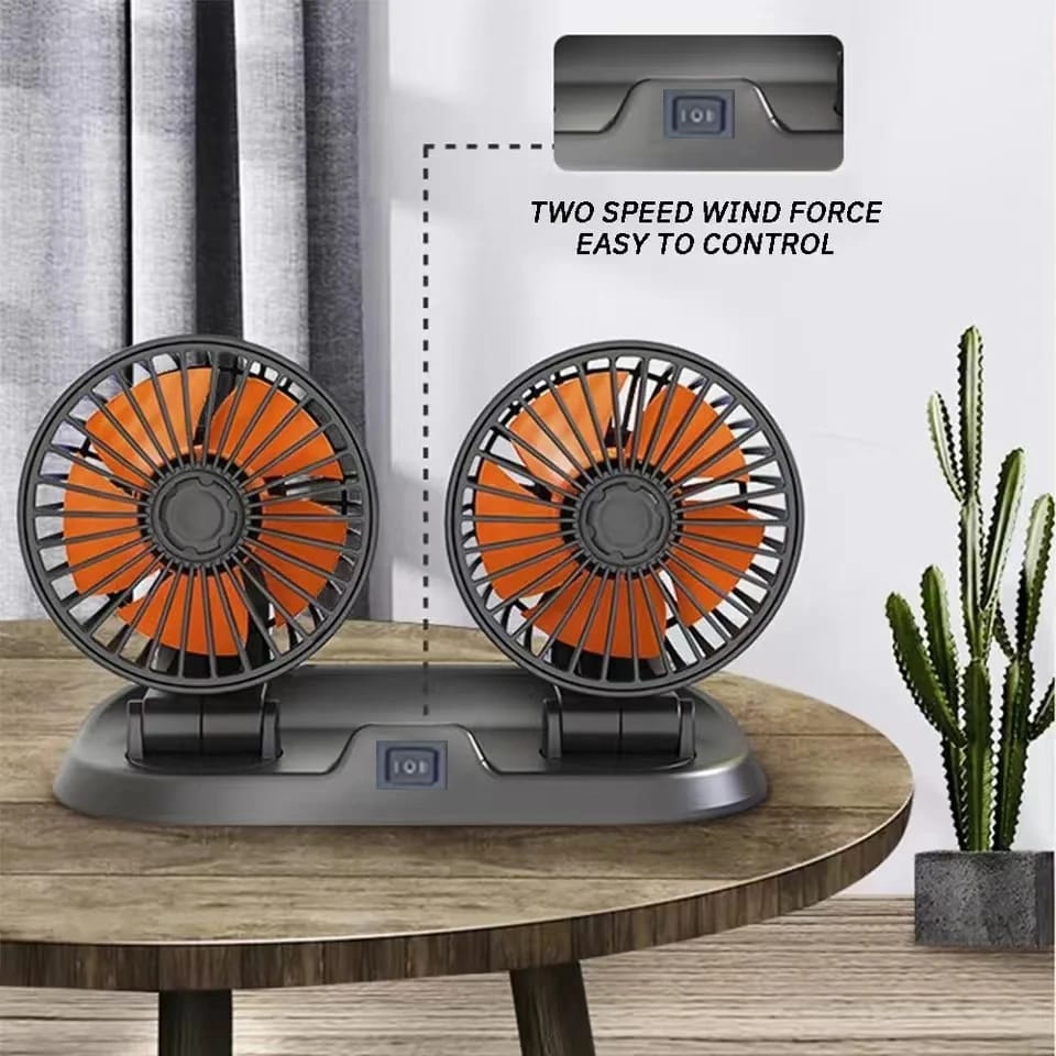 12v Car Dashboard cooling fan, dual head – photo 2