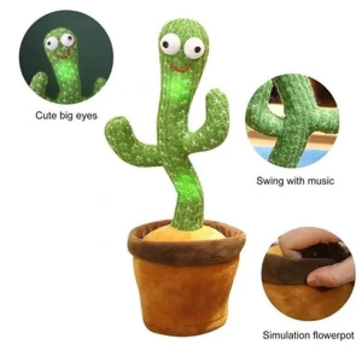 DANCING CACTUS TOY with mufler hat (RECHARGEABLE) (with box)