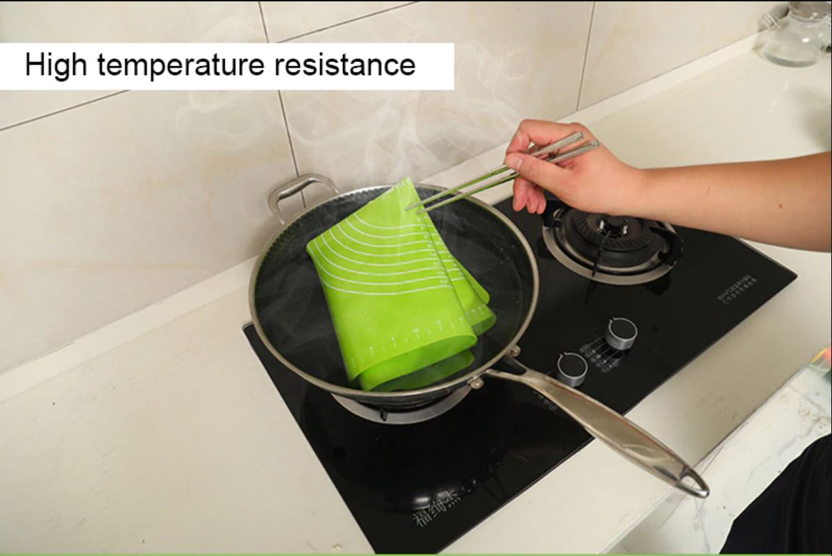 Big Size Silicone Baking Roti Mat With Measurements Heat Resistant Cookie Sheet Oven Liner | Non Stick Flour Rolling Mat | Baking Mat Kneading Dough Pad (Random Color)