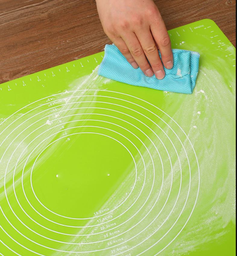 Big Size Silicone Baking Roti Mat With Measurements Heat Resistant Cookie Sheet Oven Liner | Non Stick Flour Rolling Mat | Baking Mat Kneading Dough Pad (Random Color)