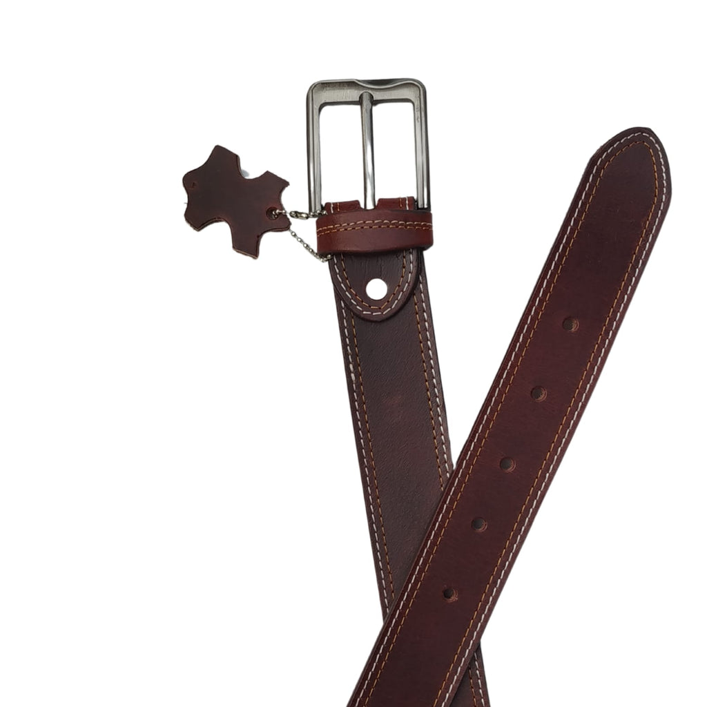 (Big Size) - Men Buffalo pull-up leather | Waist Belt for boys &amp; Mens (Maroon)