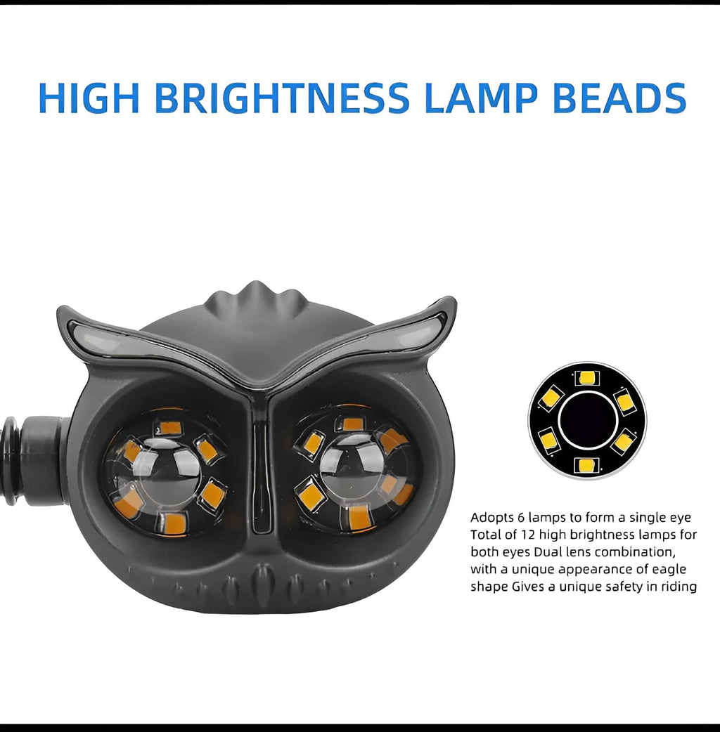 Pack of 4 pcs Owl Style Dual Color Motorcycle Driving Headlight, Turn Signals Light, Fog Lamp for all bikes (Random Color)