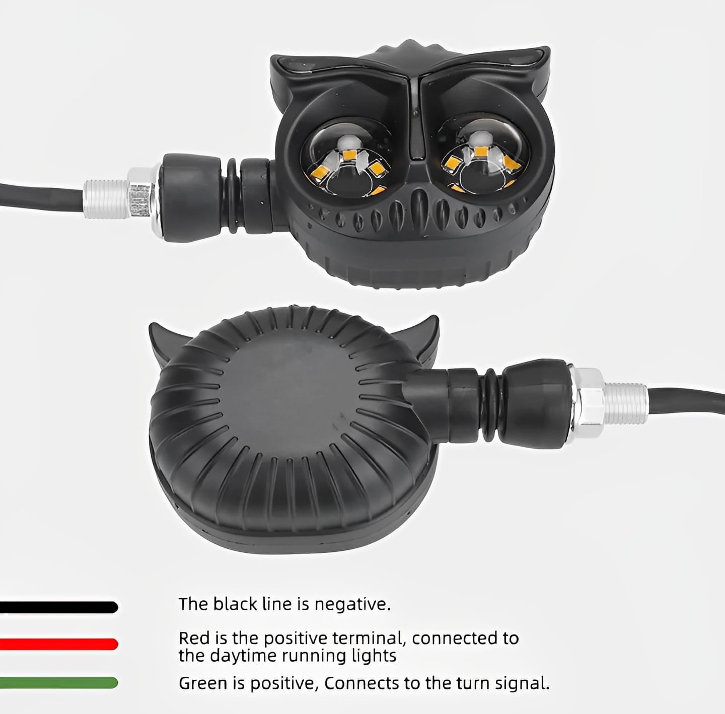 Pack of 2 pcs Owl Style Dual Color Motorcycle Driving Headlight, Turn Signals Light, Fog Lamp for all bikes (Random Color)