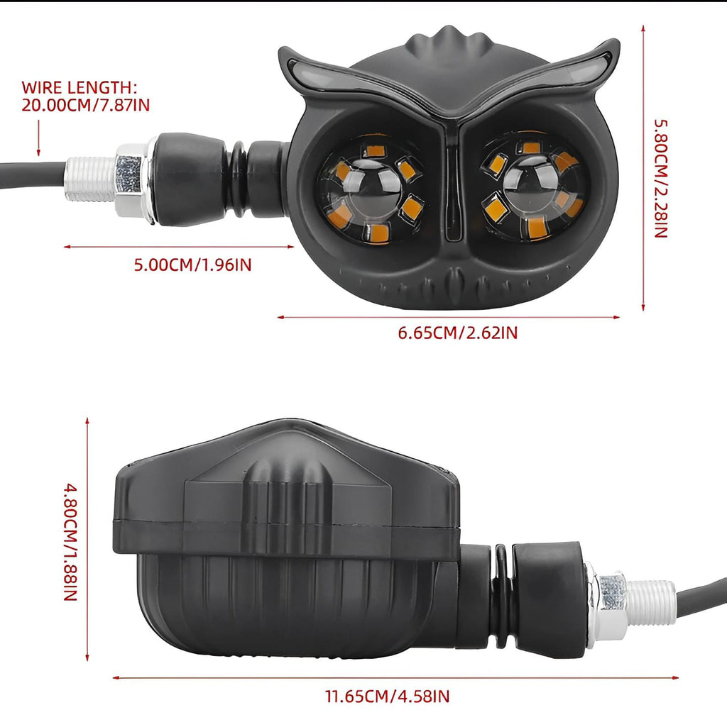 Pack of 4 pcs Owl Style Dual Color Motorcycle Driving Headlight, Turn Signals Light, Fog Lamp for all bikes (Random Color)