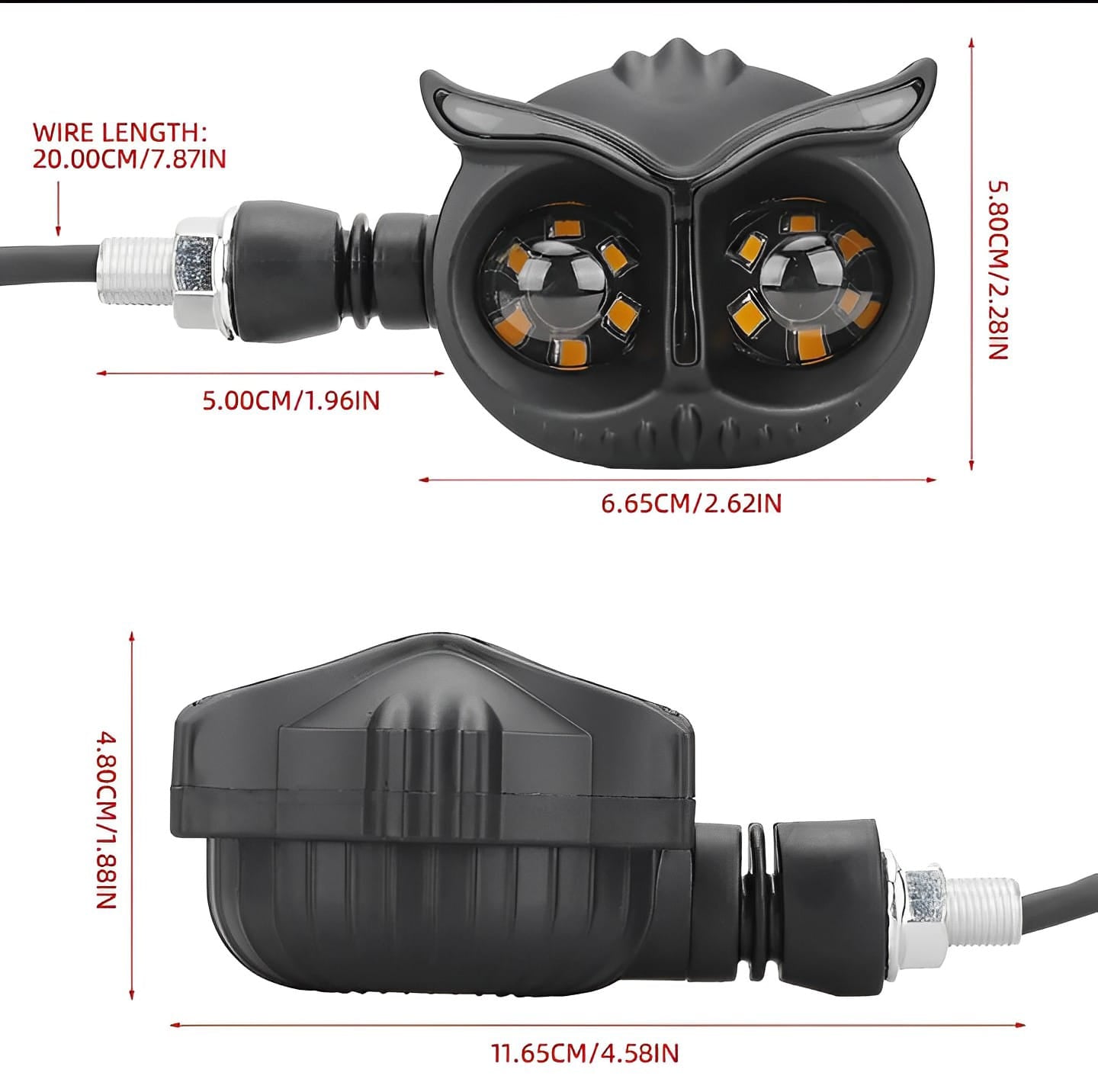 Pack of 4 pcs Owl Style Dual Color Motorcycle Driving Headlight, Turn Signals Light, Fog Lamp for all bikes (Random Color)