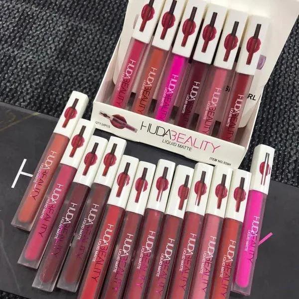 Pack Of 12 Multicolor Lip Gloss Huda Beauty For Girls And Women