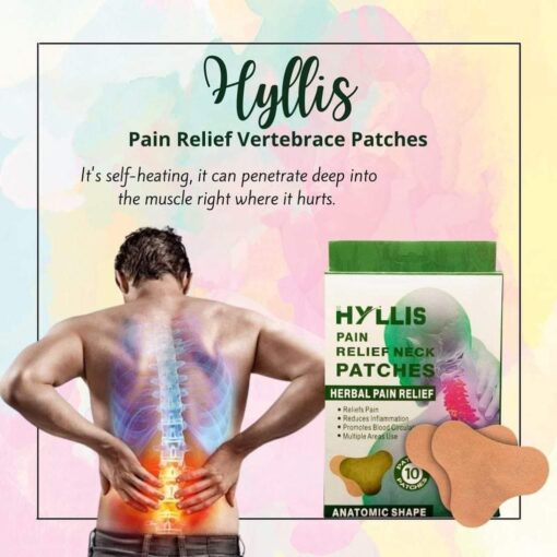 HYLLIS Pain Relief Patches - 10 Neck Pain Patches / Safe &amp; Natural Neck &amp; Back Pain Relief Products