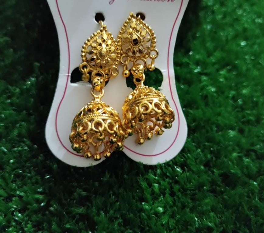 1 Pair Golden antique jhumke – photo 2