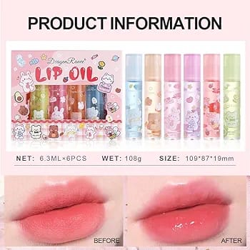 pack of 6 Lip Oil for winters  Glossy lips
