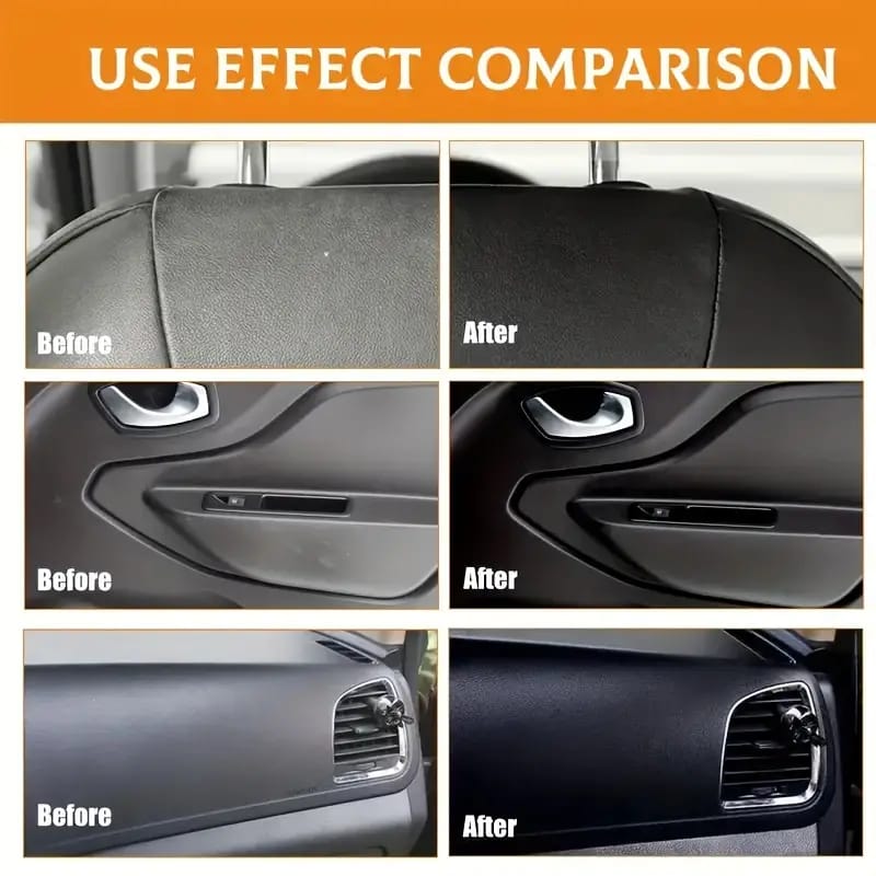 QIFENGHE Car Plastic Restorer - Auto Interior &amp; Panel Renewal Wax Coating Agent Car Wax Car Wax Polish 200gm + sponge