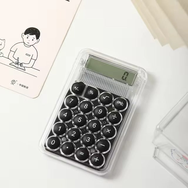 Student Calculator LCD Display Large Screen Siicone Buttons 8-digit Handheld Study Electronic Calculator School Supplies(random color)
