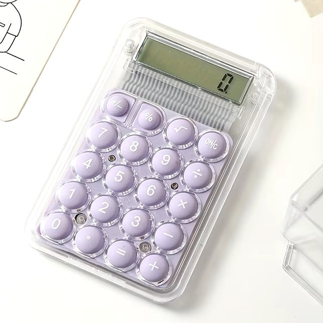Student Calculator LCD Display Large Screen Siicone Buttons 8-digit Handheld Study Electronic Calculator School Supplies(random color)