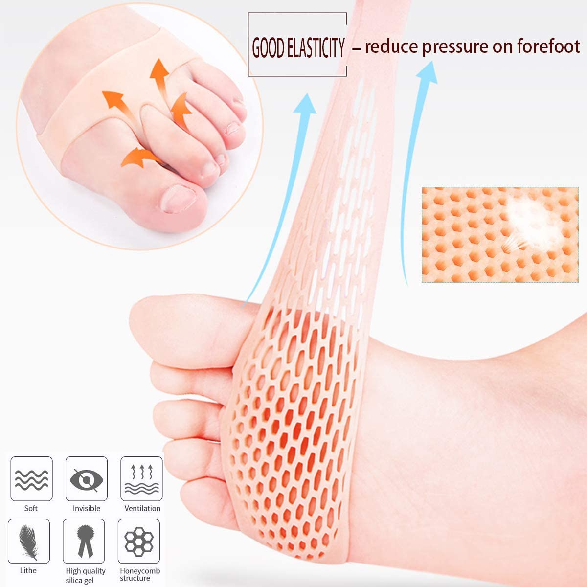 Silicone Gel Half Toe Heel Sleeve – photo 2