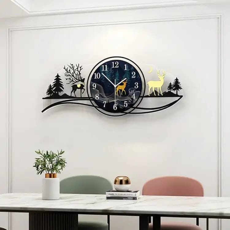 forest figure Deer 3d wood Wall clock – photo 2