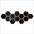(pack of 12)  3d acrylic Hexagon Simple Mirror-Surface Geometric DIY Art Mural for Home Decoration Wall - silver