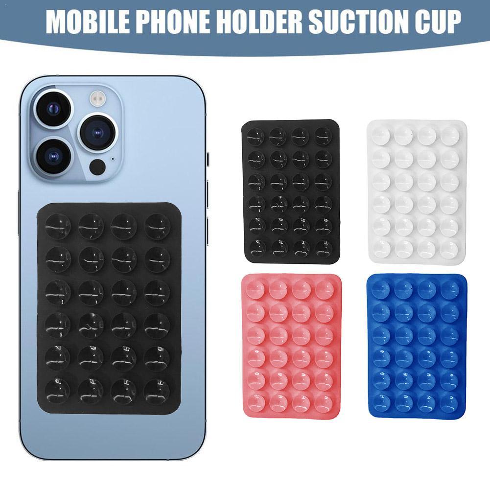 Mobile Phone Silicone Suction Cup Square Mobile Phone Single-Sided Case Anti-Slip Holder Mount Suction (random color)
