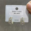 Korean luxury zirconium hoops Earrings  For Girls - silver