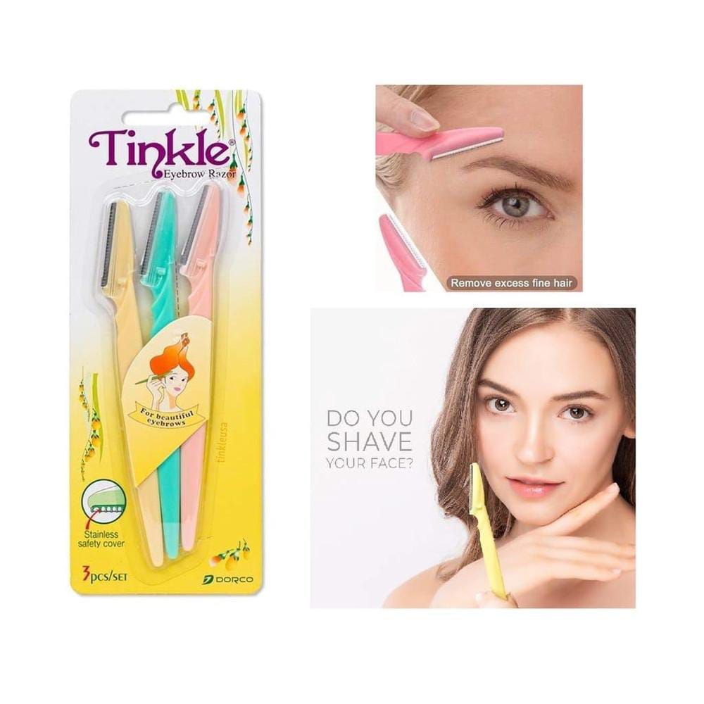 Pack of 3  Tinkle Eyebrow Razor Eyebrow Face Hair Removal &amp; Shaper