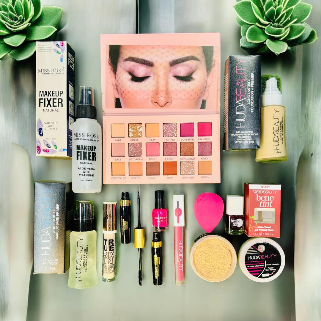 12 in 1 Makeup Deal  Makeup Fixer,Liquid Foundation, Primer, and many more for girls