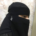 Chiffon Saudi Locket Niqab �Premium A1 Quality Black Face Veil (Black) (Random Locket )