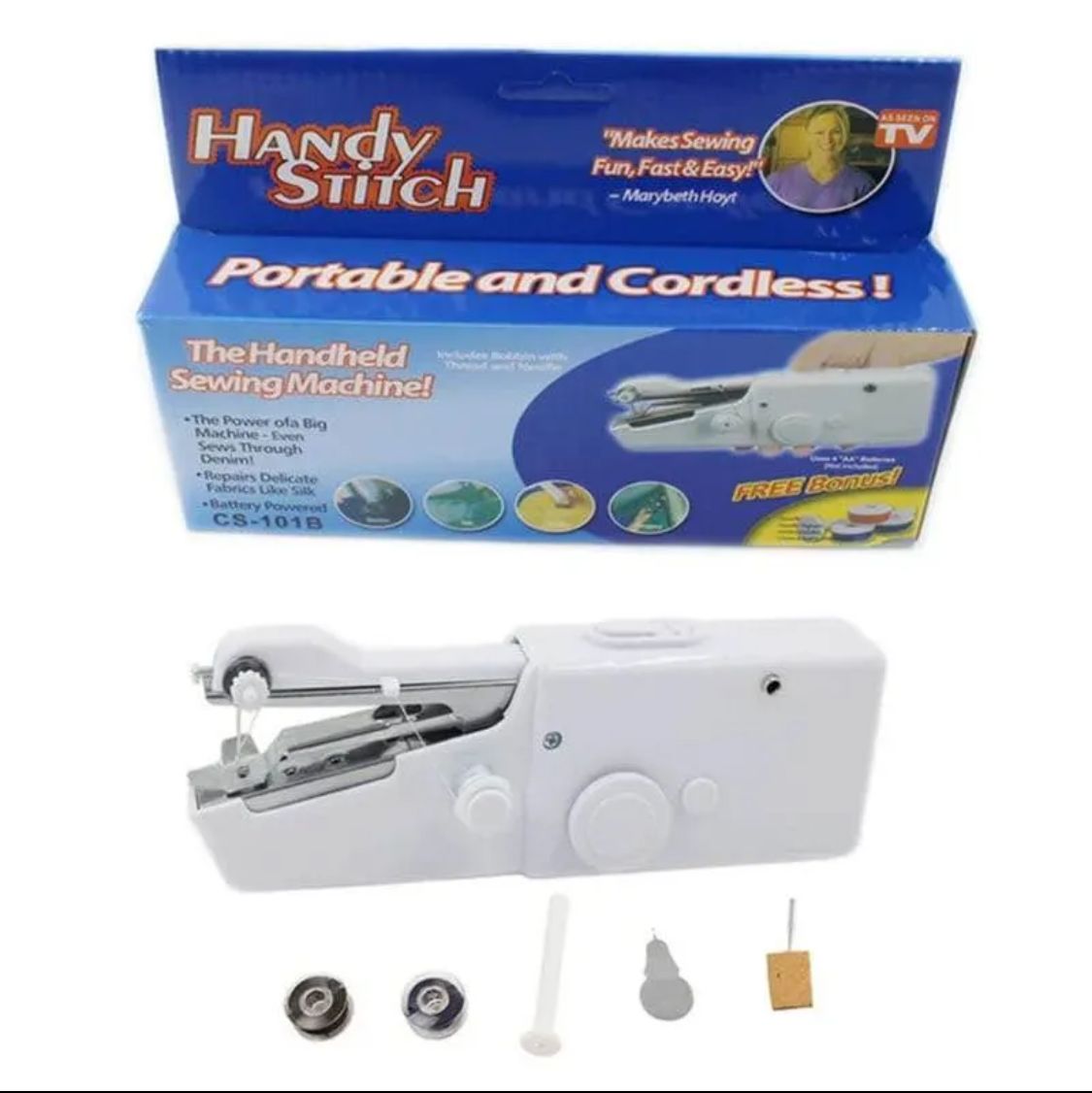 Handy Stitch �Portable Cordless Sewing Machine for Quick Repairs on All Fabrics | Best Quality Sewing Portable Machine
