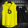 Firangi| Sign gym Summer Sleeveless Hooded Tracksuit For Men's (Tshirt + Shorts ) - Medium, Royal Blue