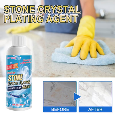 Stone Crystal Plating Cleaner Agent Stonework Polishing And Coating Agent Marble Tile Anti-Corrosion Incremental Crystal Stone Stain Remover With Box 100ml