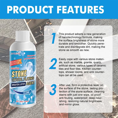 Stone Crystal Plating Cleaner Agent Stonework Polishing And Coating Agent Marble Tile Anti-Corrosion Incremental Crystal Stone Stain Remover With Box 100ml