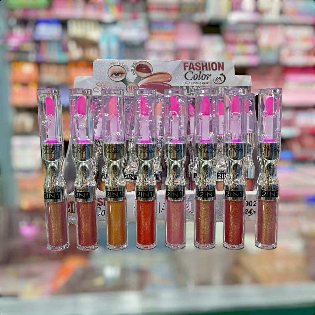 2 in 1 Hydrating Lipgloss + Lip Oil (random color) pack of 2?