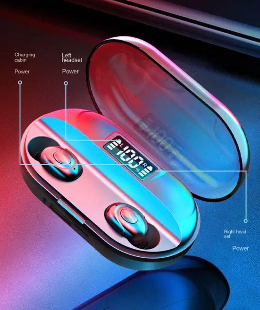 T2 TWS Wireless Earbuds Bluetooth 5.1 with LED Indicator, Type-C Charging Case, Noise Reduction & Long Battery Backup