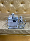 Sugar Pot and Pepper Cruet Set - silver