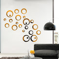 Acrylic Ring Mirror Wall Decor - silver
