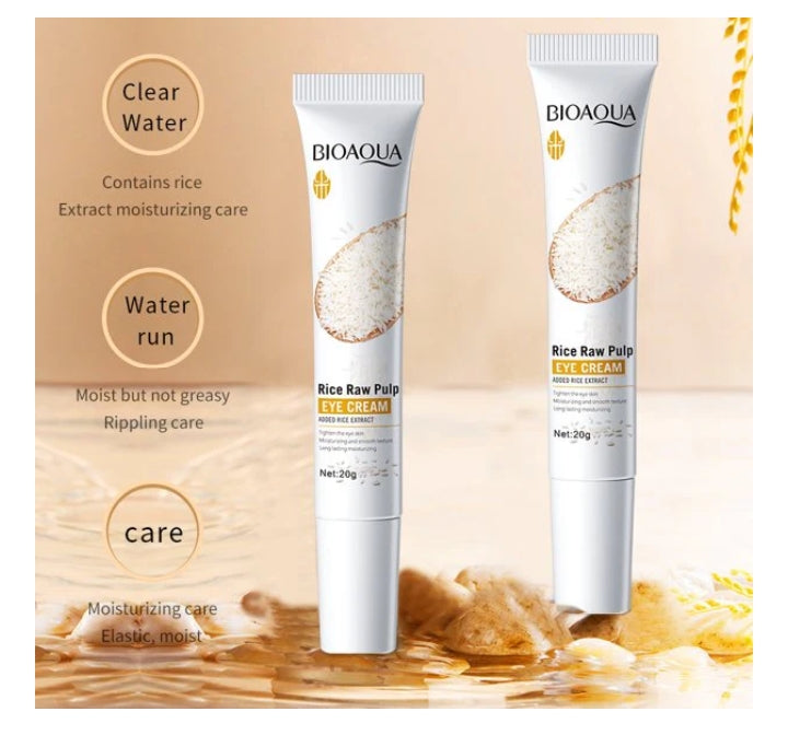 BioAqua Rice Brightening Eye Cream Rice Raw Pulp Eye Cream Acne Scar Removal - 20g