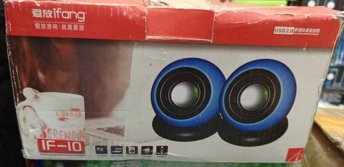 (Pair)  IF-10 USB 2.0 Mini USB Speaker for Laptop and Desktop (random color)