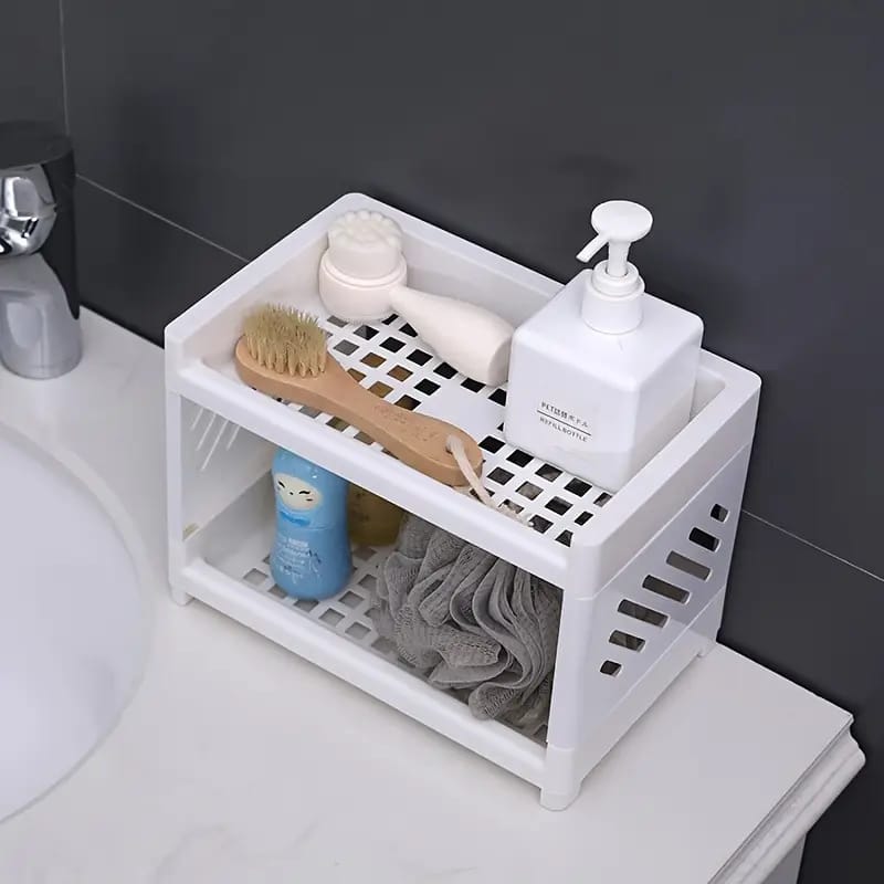 Desktop Double-Layer Plastic Storage Holder Rack Cosmetic – photo 1