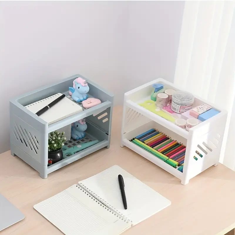 Desktop Double-Layer Plastic Storage Holder Rack Cosmetic – photo 4